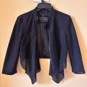 BCBGMaxAzria Black Perforated cropped Blazer